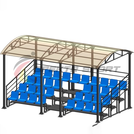 Купить Трибуна для зрителей 4 ряда на 34 места с навесом и перилами в Светогорске 